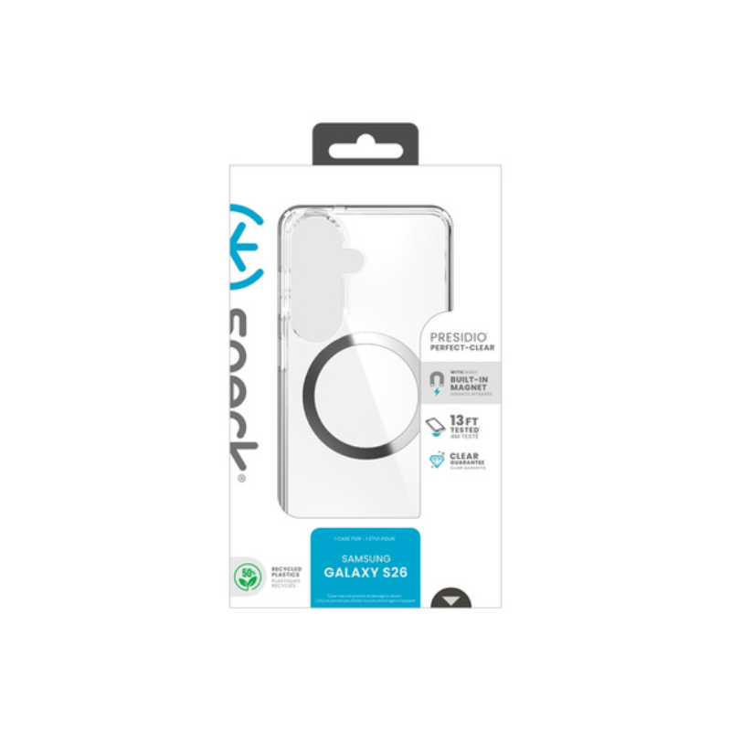 Speck Presidio Perfect Clear Magnet Case Samsung Galaxy S26 - Clear / Sliver
