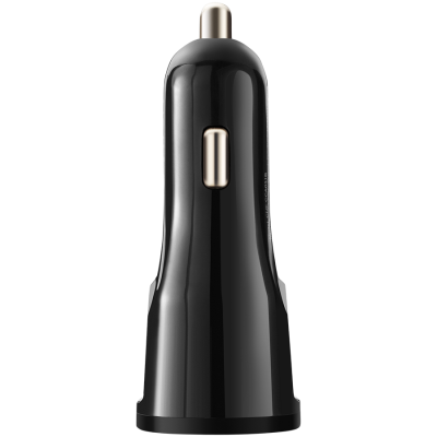 Canyon C-033/US Universal USB Car Adapter With Lightning Cable - Black Glossy