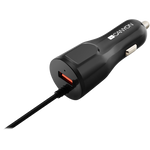 Canyon C-033/US Universal USB Car Adapter With Lightning Cable - Black Glossy