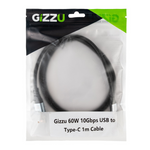 Gizzu 60W 10Gbps USB to Type C 1m Cable
