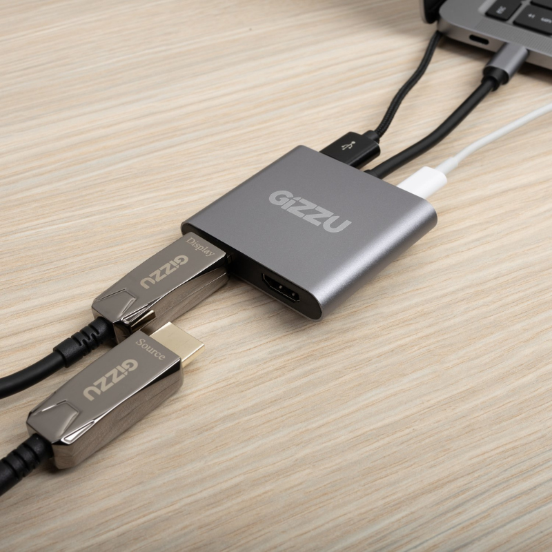Gizzu 4-in-1 Type C to Dual HDMI Hub