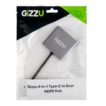 Gizzu 4-in-1 Type C to Dual HDMI Hub