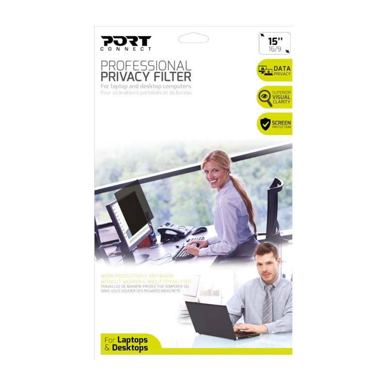 Port Connect 2D Professional Privacy Filter 15.6 inch - Black