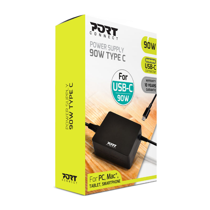 Port Connect 90W USB Type C Notebook Adapter - Black