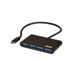 Port Connect Type-C to USB3.0 4 Port Hub - Black