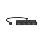 Port Connect Type-C to USB3.0 4 Port Hub - Black