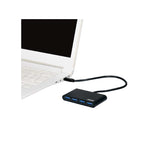 Port Connect Type-C to USB3.0 4 Port Hub - Black