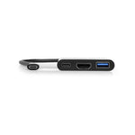 Port Connect 30cm Type-C to HDMI USB3.0 Type-C 60W PD Power Dock - Black