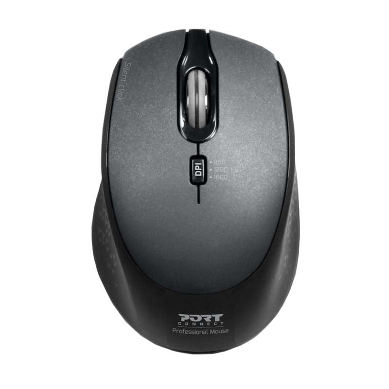 Port Connect Silent Wireless Mouse - Black