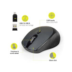 Port Connect Silent Wireless Mouse - Black