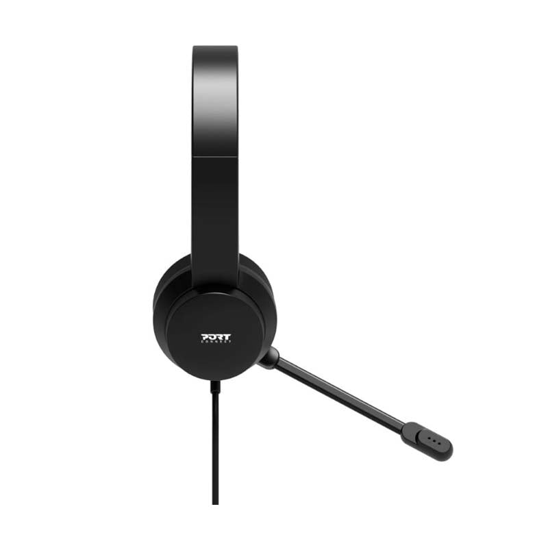 Port Comfort Office USB Stereo Headset with Microphone - Black