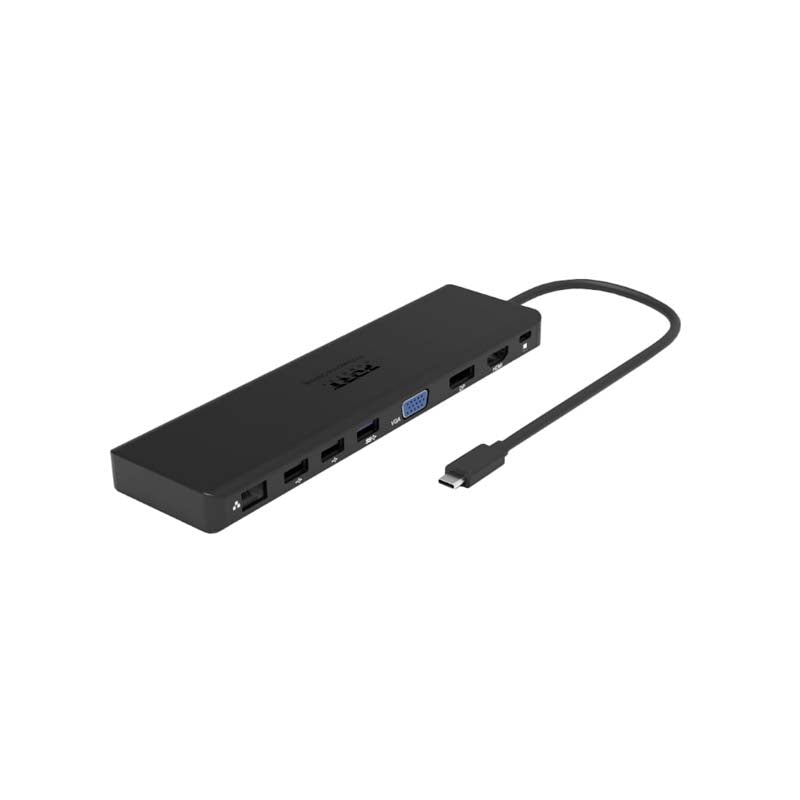 Port Connect USB Type C Travel Docking Station Hub - Black
