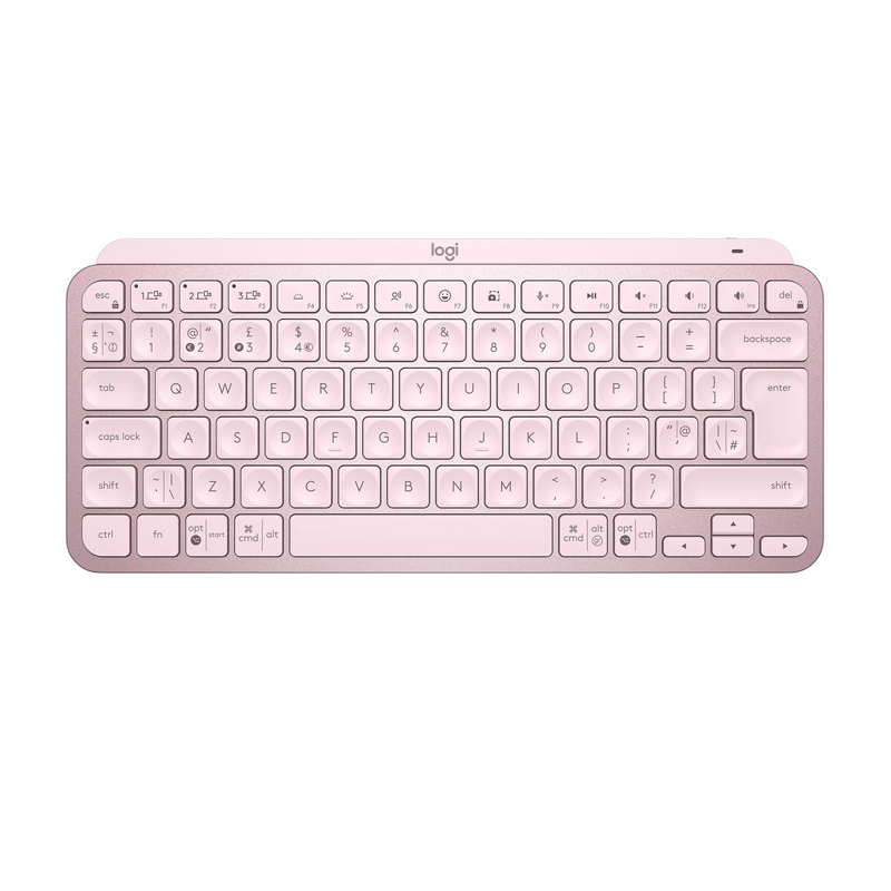 Logitech MX Keys Mini Minimalist Wireless Illuminated Keyboard - Pink