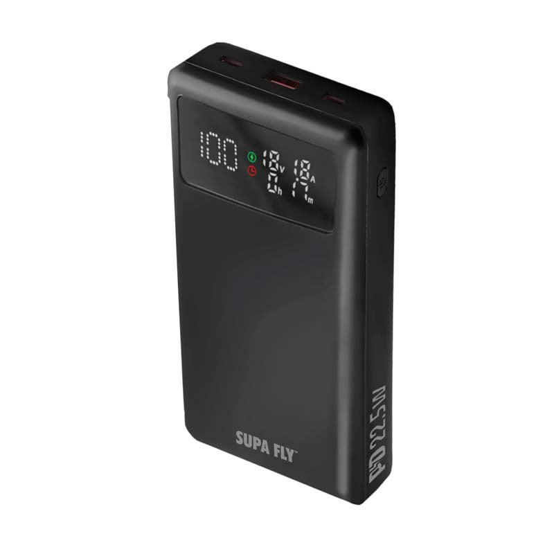 Supa Fly 130W Power Bank 20000mAh USB A & Type-C - Black