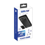 Supa Fly 130W Power Bank 20000mAh USB A & Type-C - Black