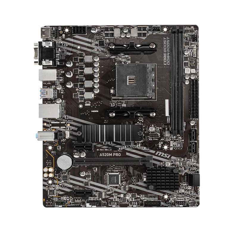 MSI A520M-Pro AMD AM4 MATX Gaming Motherboard - Black