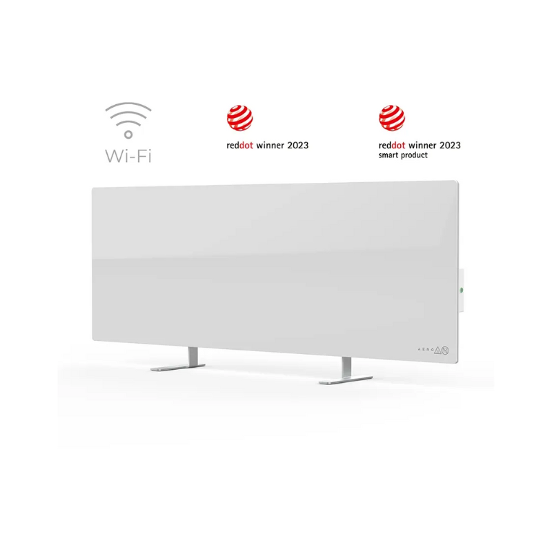 Aeno Premium Eco Smart Heater 700W Tempered Glass Infrared+Convection Heating Type Plug Type - White