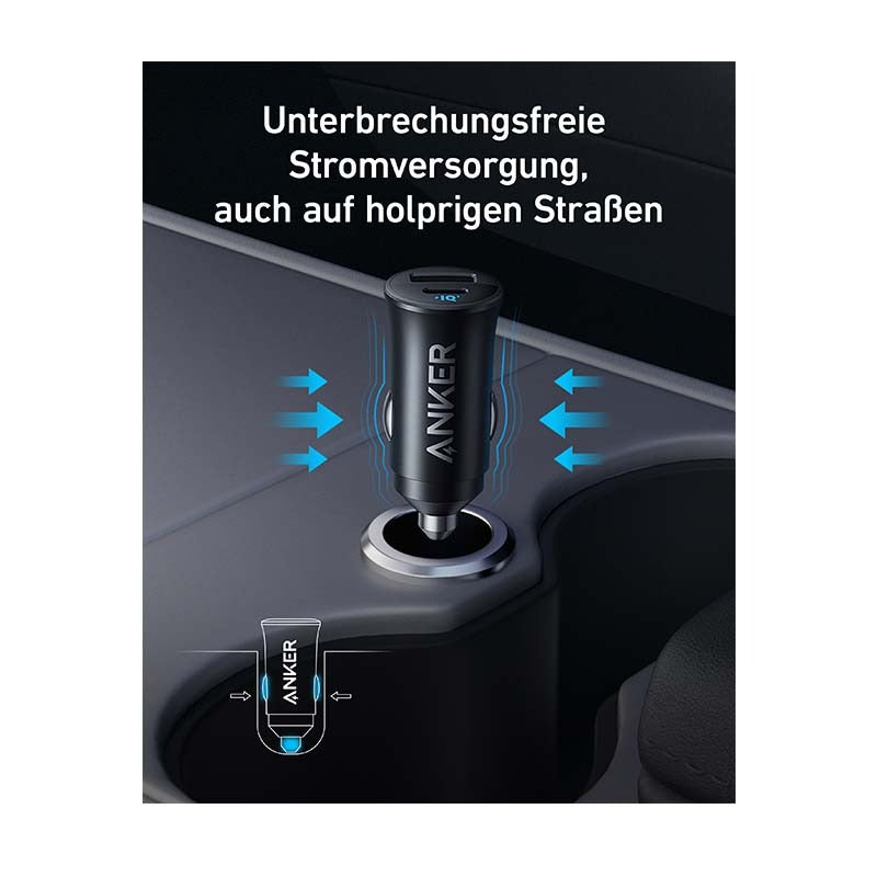 Anker 30W USB A to Type C Car Charger - Black - Black