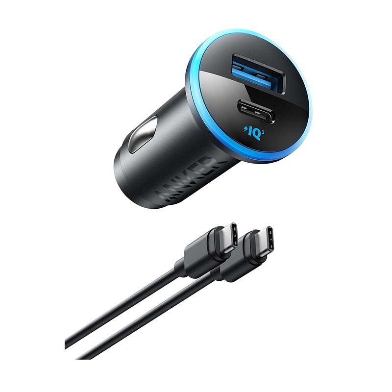 Anker 52.5W USB A to Type C Car Charger - Black - Black