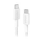 Anker USB C-USB C 1 Metre Fast Charging 240W Braided Cable â€“ White - White