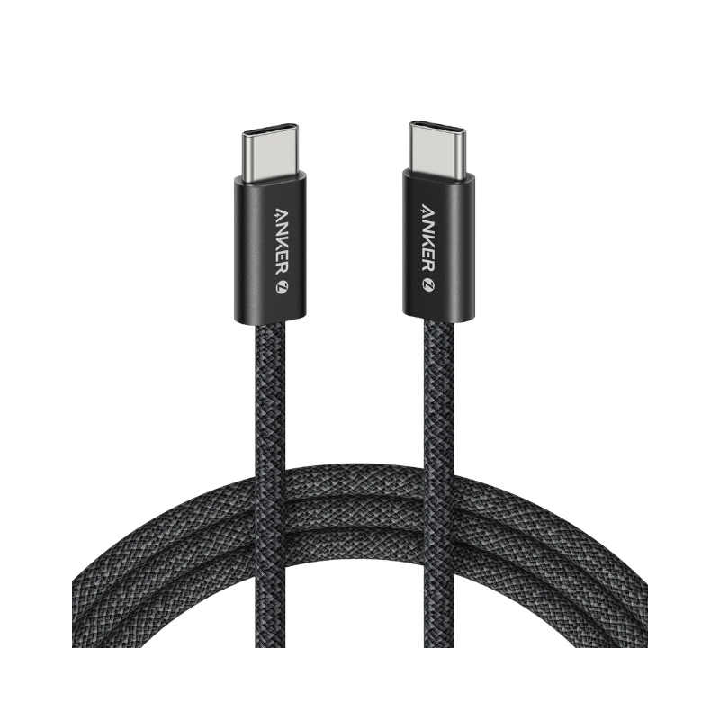 Anker USB C-USB C 1 Metre Fast Charging 240W Braided Cable â€“ Black - Black