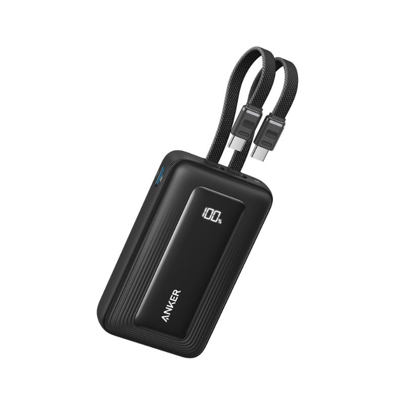 Anker Zolo Power Bank 10000mAh 35W 2 Type-C Cable - Black - Black