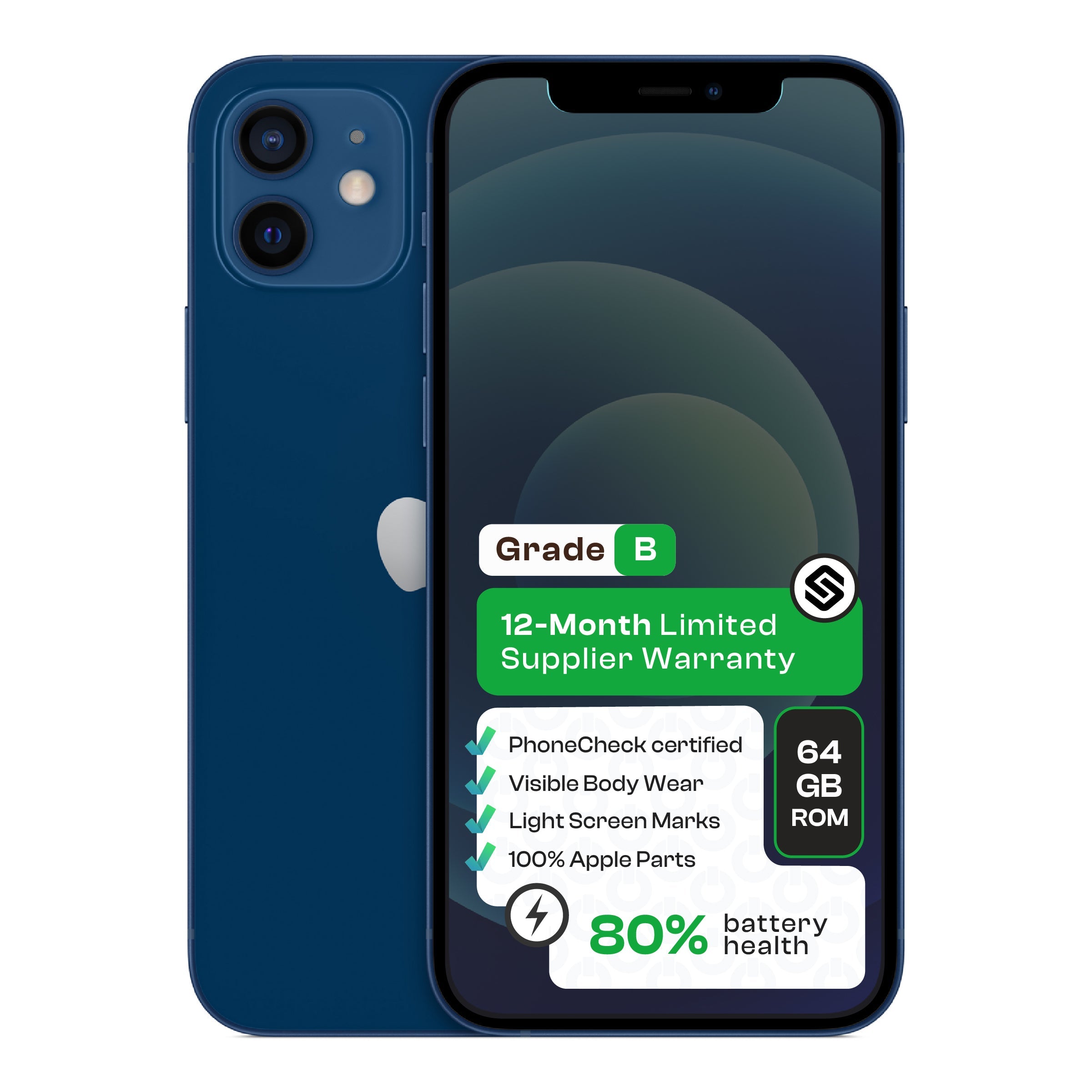 Apple iPhone 12 (CPO - Grade B)-Blue - Blue