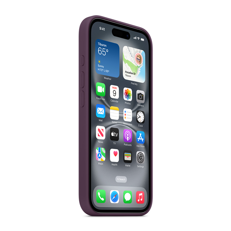 Apple iPhone 16 Plus Silicone Case with MagSafe - Plum - Red