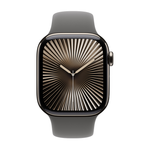 Apple Watch Series 10 GPS + Cellular 42mm Natural Titanium Case with Stone Grey Sport Band - M/L - Grey