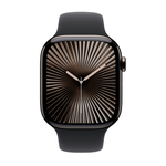 Apple Watch Series 10 GPS + Cellular 42mm Slate Titanium Case with Black Sport Band - S/M - Black