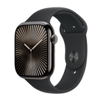 Apple Watch Series 10 GPS + Cellular 42mm Slate Titanium Case with Black Sport Band - S/M - Black