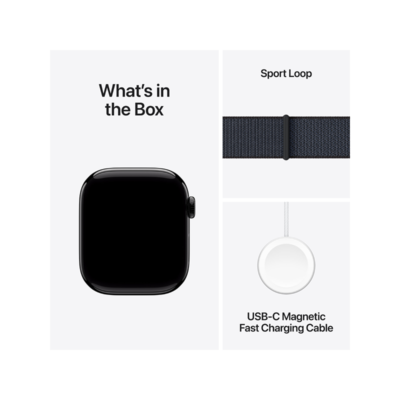 Apple Watch Series 10 GPS + Cellular 42mm Slate Titanium Case with Black Sport Band - S/M - Black