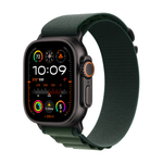 Apple Watch Ultra 2 GPS + Cellular 49mm Black Titanium Case with Dark Green Alpine Loop - Large - Green