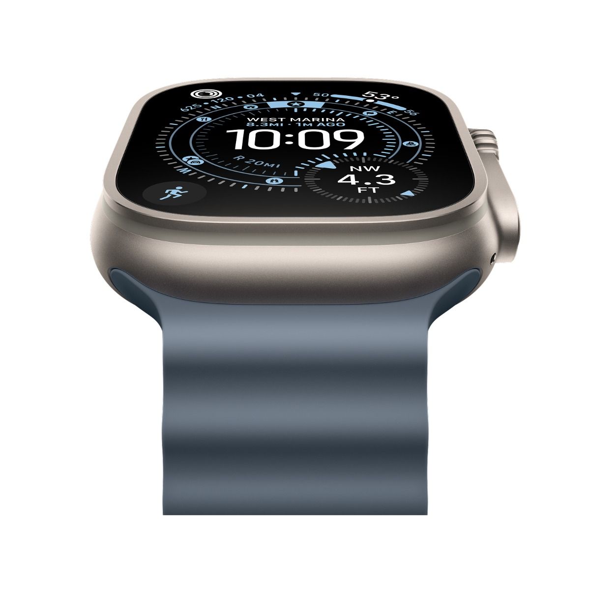 Apple Watch Ultra 3 GPS & Cellular 49mm Natural Titanium Case with Anchor Blue Ocean Band - Blue
