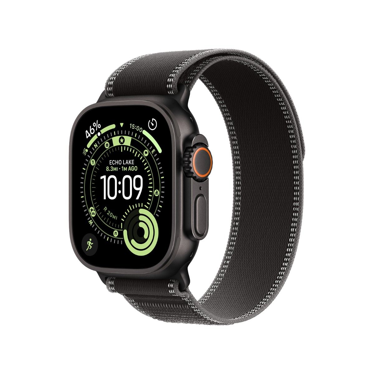 Apple Watch Ultra 3 GPS & Cellular 49mm Black Titanium Case with Black / Charcoal Trail Loop - Small / Medium (130 - 180mm)