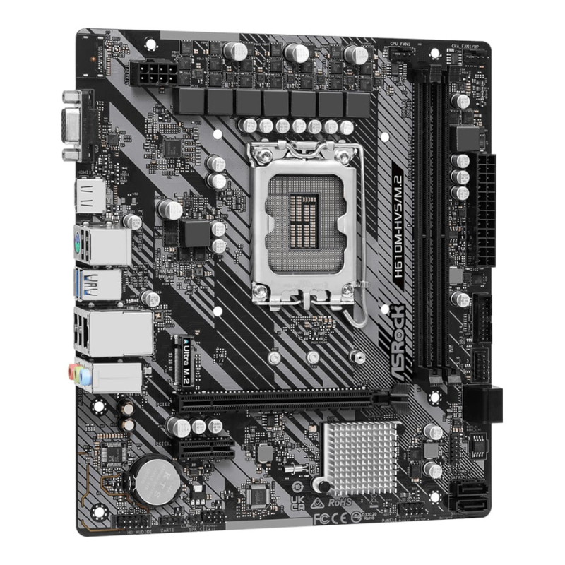 ASRock H610M-HVS/M.2 R2.0 Intel LGA 1700 m-ATX Motherboard - Black