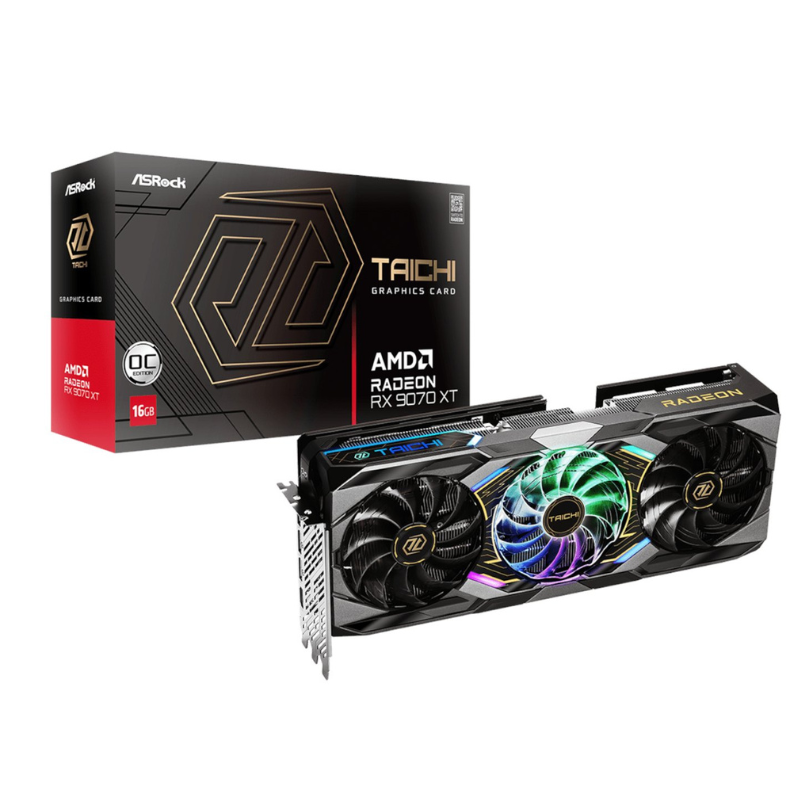 ASRock Radeon RX9070 XT Taichi 16G OC Graphics Card - Black