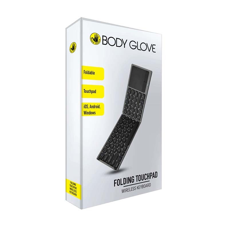 Body Glove Wireless Folding Hinge Keyboard With Touchpad - Black