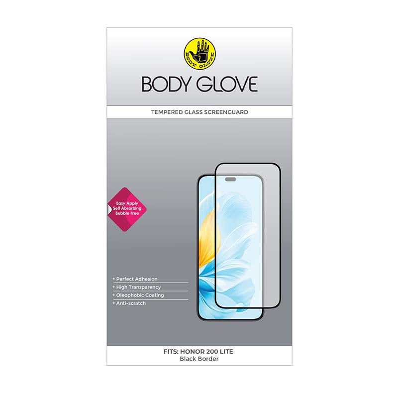 Body Glove Tempered Glass Screen Protector Honor 200 Lite - Black