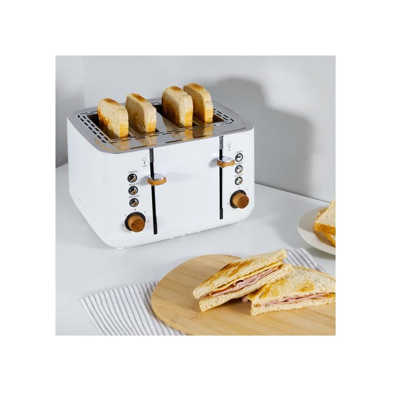 Boden Stark Anson Collection 4 Slice Stainless Steel Toaster - White - White