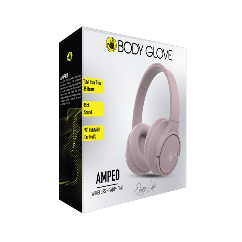 Body Glove AMPED Wireless Over-Ear Headphone - Sand - Pink