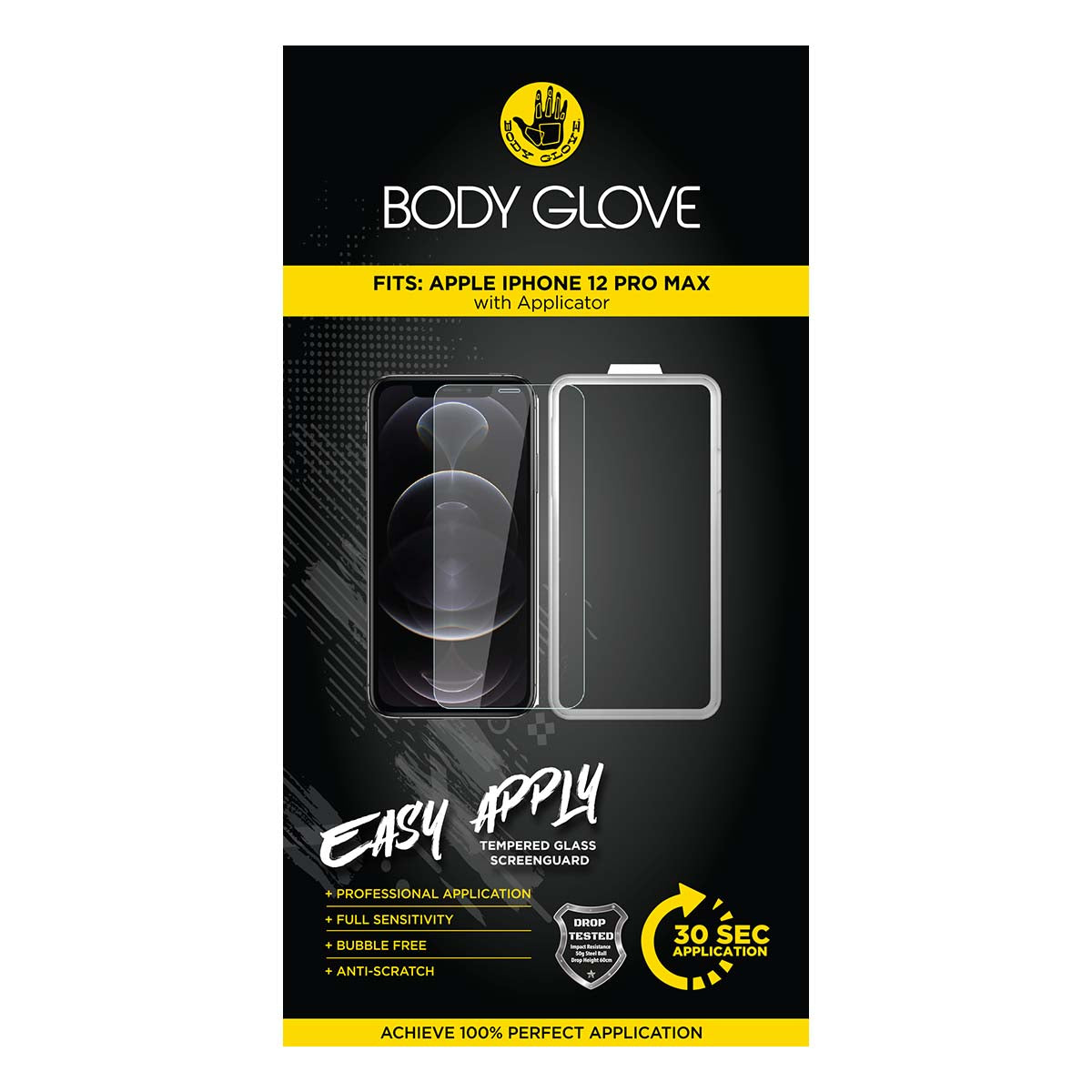 Body Glove Apple iPhone 12 Pro Max Easy Apply Tempered ScreenGuard - Clear