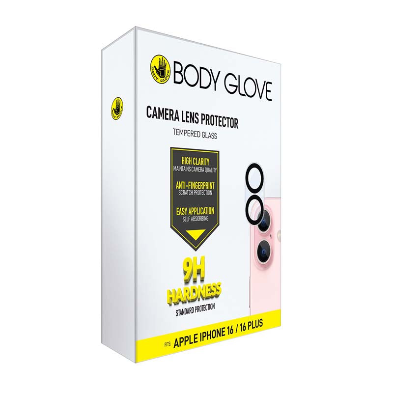 Body Glove Apple iPhone 16 / iPhone 16 Plus Camera Tempered Glass Screen Protector - Black - Black