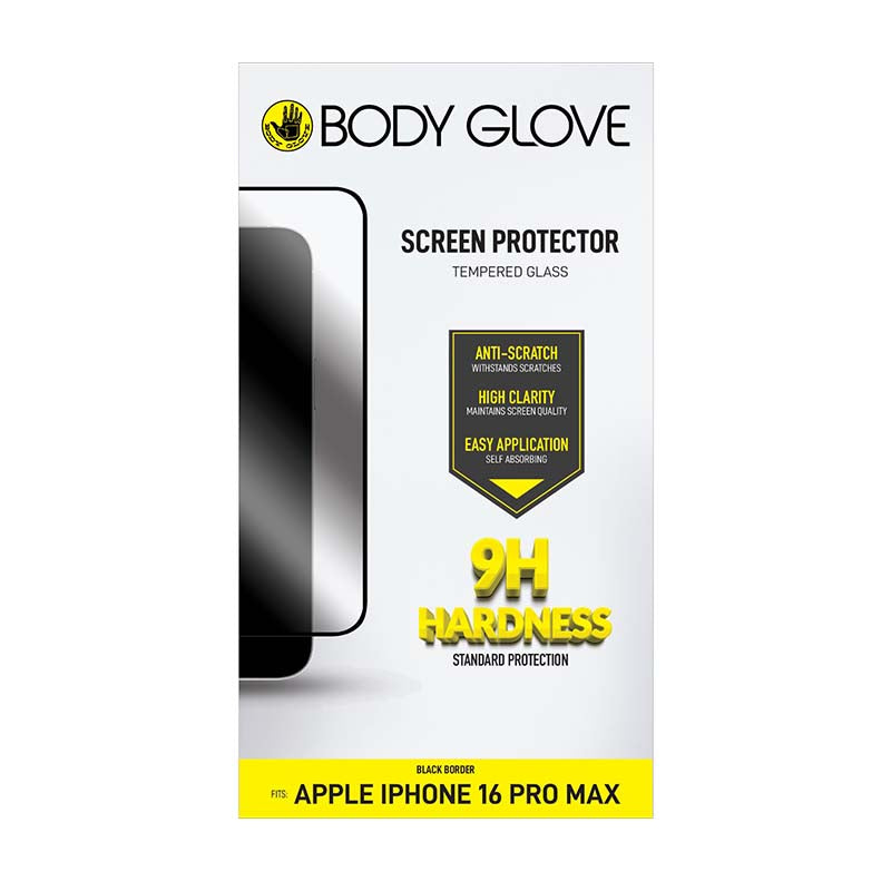 Body Glove Apple iPhone 16 Pro Max Tempered Glass Screen Protector - Black - Black
