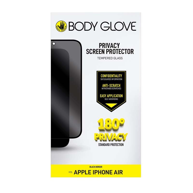 Body Glove Apple iPhone Air Privacy Tempered Glass Screen Protector - Black - Black
