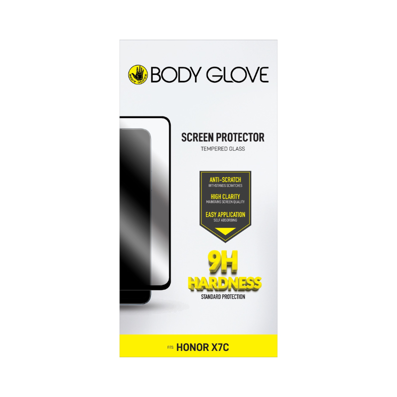Body Glove Honor X7C Tempered Glass Screenguard - Black - Black
