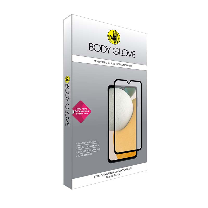 Body Glove Samsung Galaxy A15 4G Tempered Glass Screen Protection - Black - Black