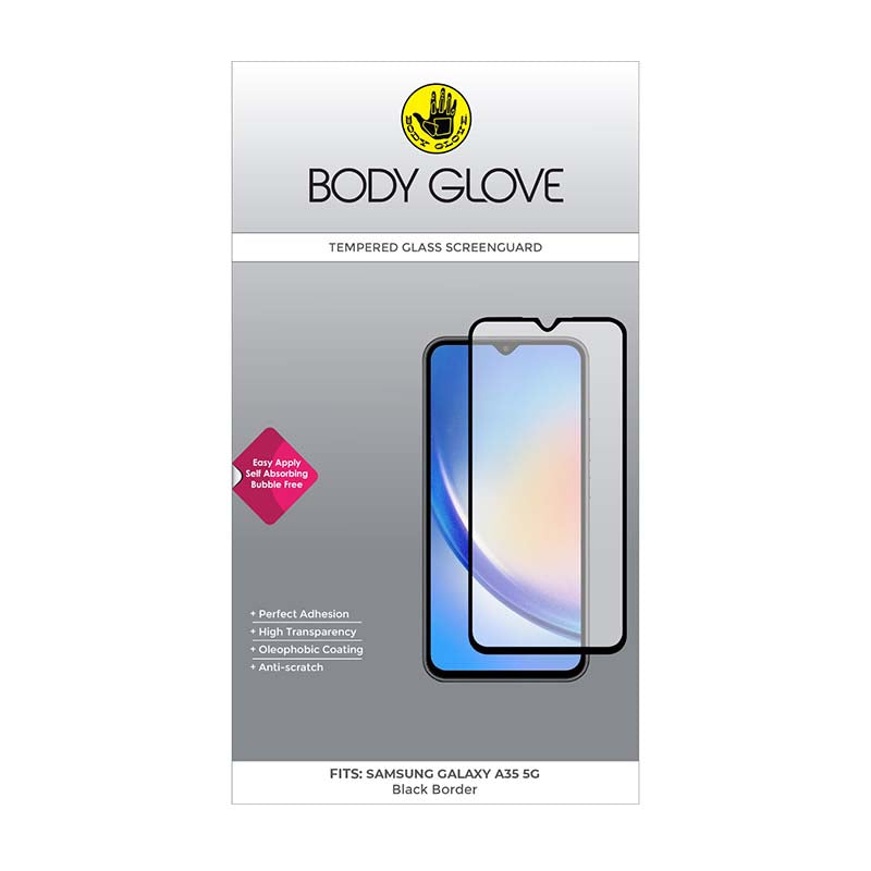 Body Glove Samsung Galaxy A35 5G/A55 5G Tempered Glass Screen Protector - Black - Clear