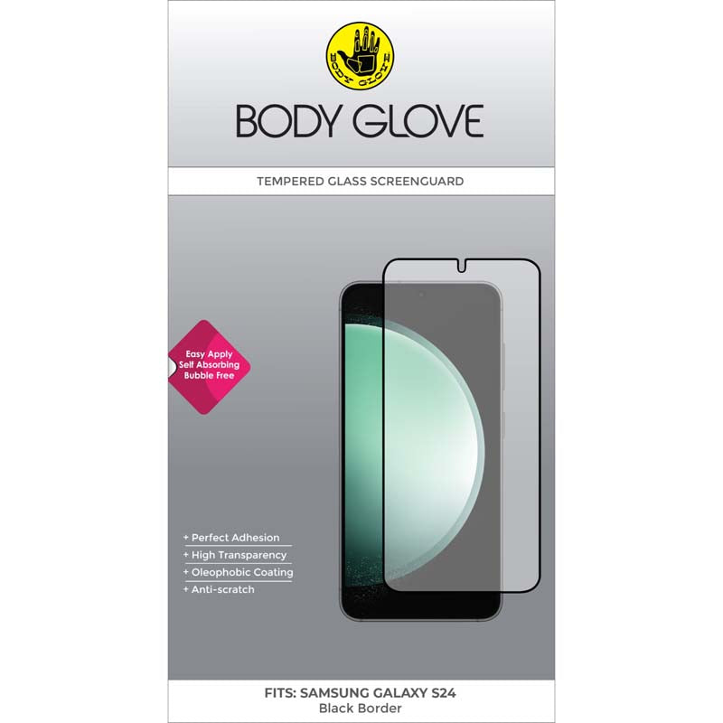 Body Glove Samsung Galaxy S24 Tempered Glass Screen Protector - Black - Black