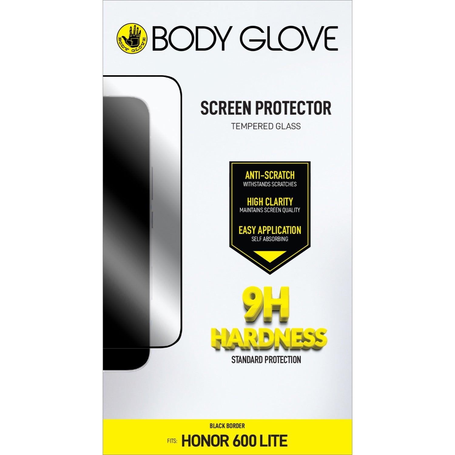 Body Glove Tempered Glass Screen Protector - HONOR 600 Lite - Black Border - Black Border